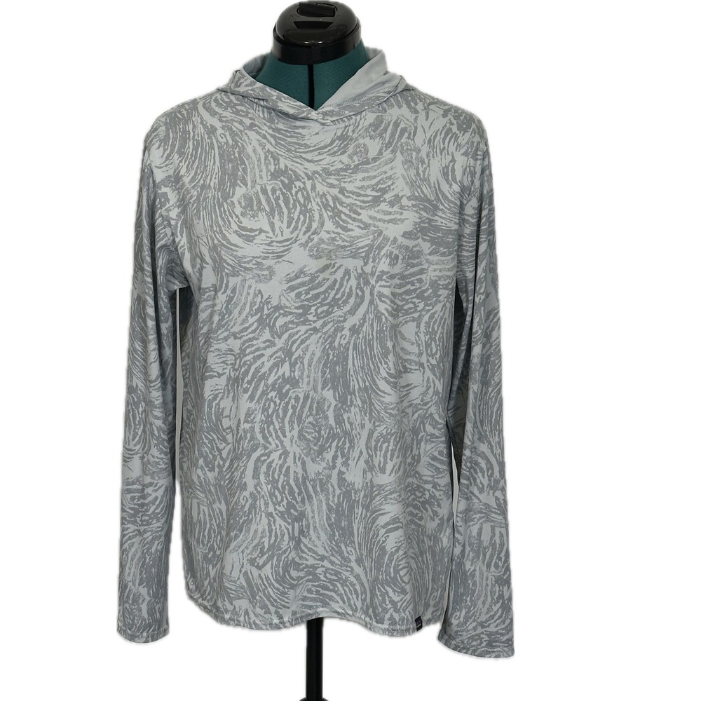 Patagonia Capilene Cool Daily Hoody Small Blue Gray Sun Shirt Hiking Activewear